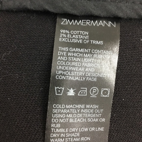 NWT Zimmermann Zip-Detailed Paneled Black Denim Skirt Gold Zipper Size 6 $395 - Picture 9 of 9